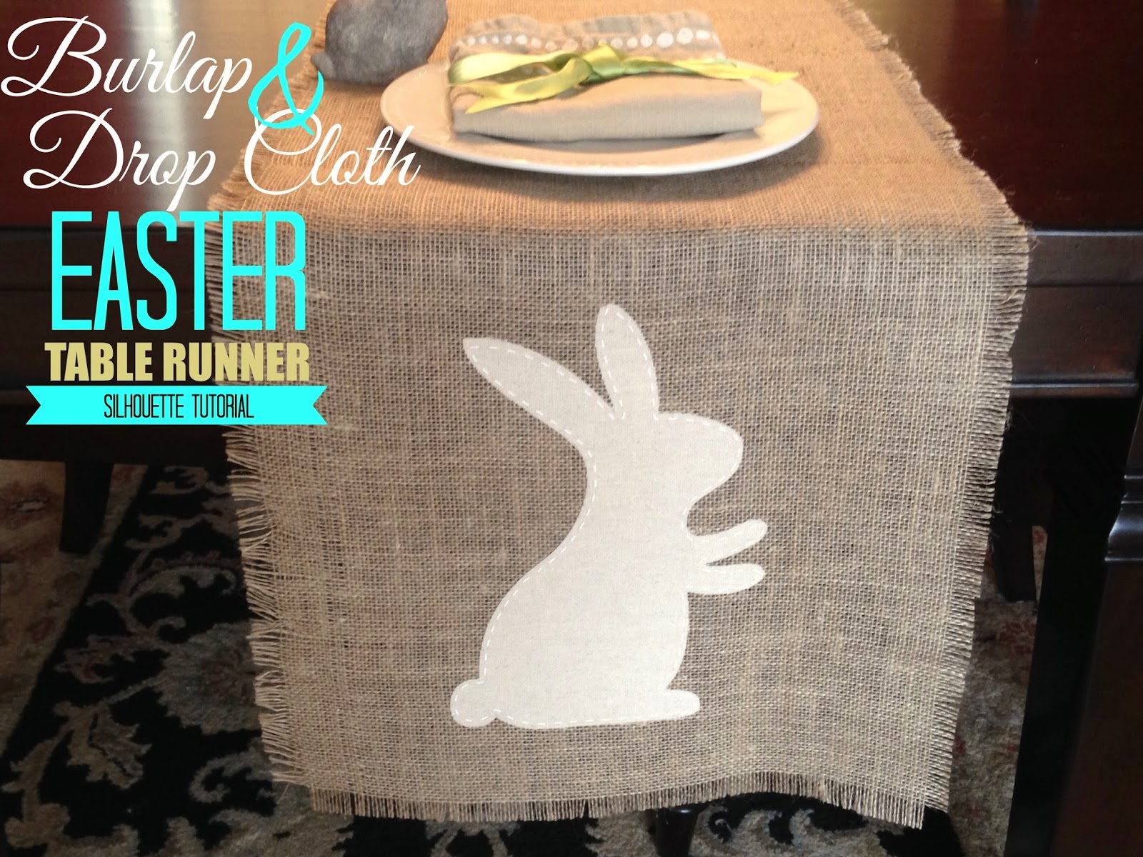 Silhouette Project Idea Easter Bunny Table Runner (Pier 1 Knockoff